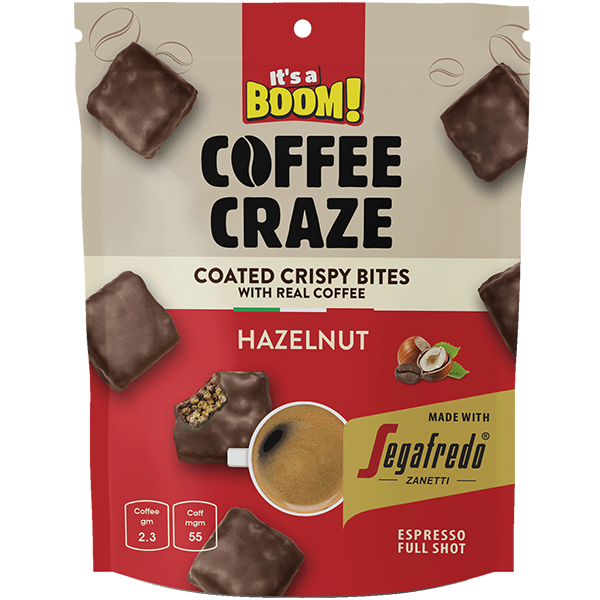  Caramelized Crispy Coffee Bites  with Hazelnut & Coated with Cocoa cream